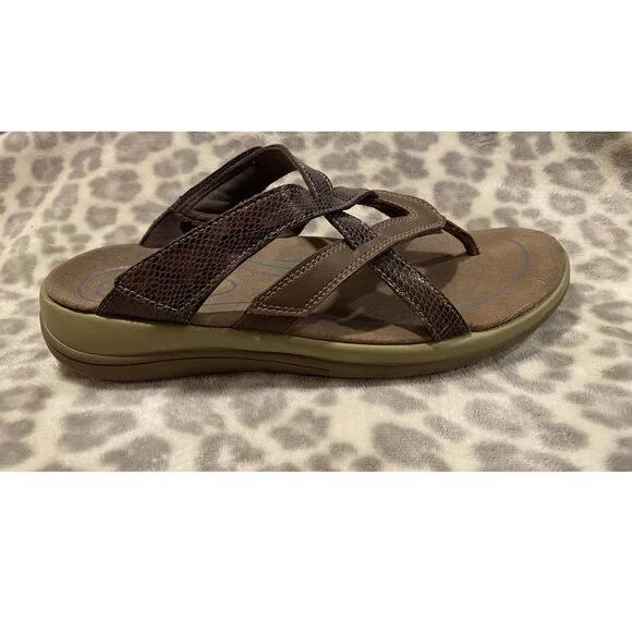 OrthoFeet Clio Women's Arch Support Comfort Sandal - Brown - Size 9 - Picture 8 of 13